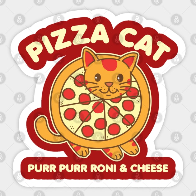 Pizza Cat Sticker by DetourShirts